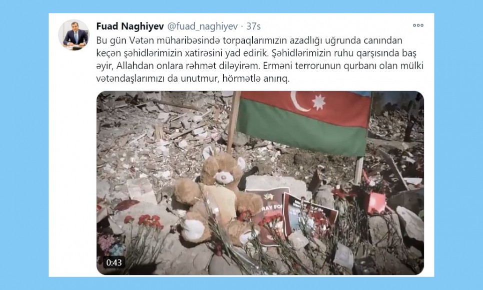 Erməni terroru nəticəsində həlak olan mülki vətəndaşlara həsr olunan video çarx hazırlanıb}